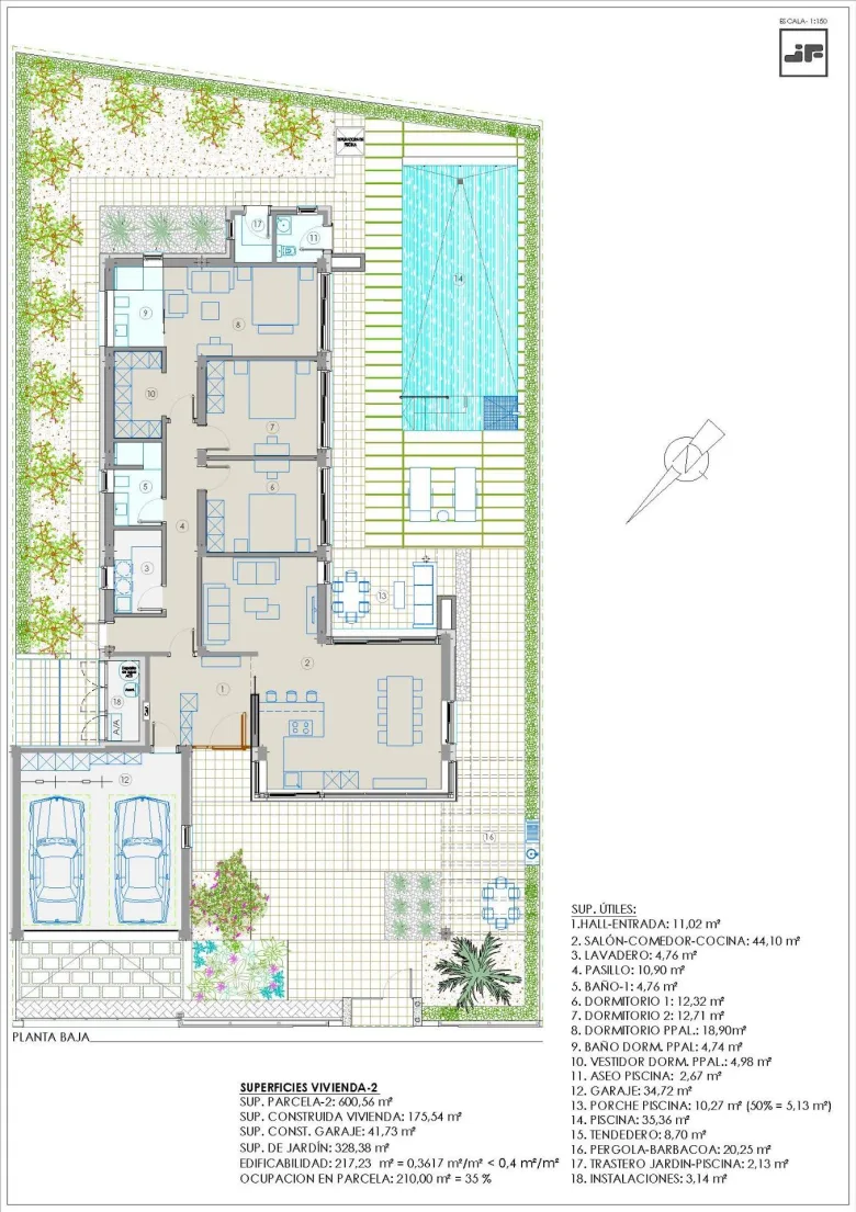 Planskisse — NY BYGGET VILLA PÅ EN GULV
