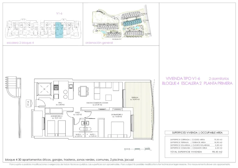 Planskisse — Leilighet med 2 soverom og 18m² terrasse i Flamenca Sun