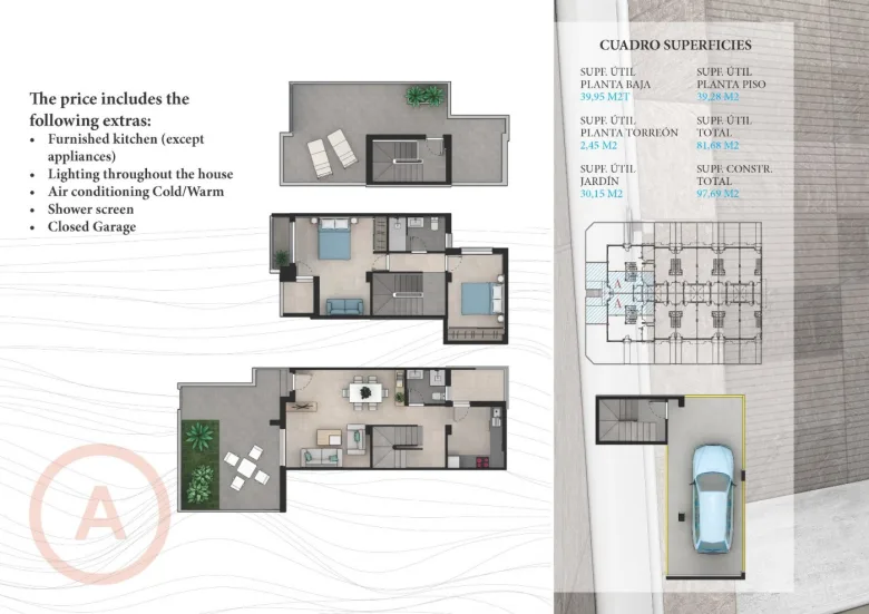 Planskisse — BEAUTIFUL TOWNHOUSES IN LA MANGA
