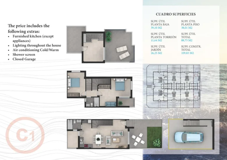 Planskisse — BEAUTIFUL TOWNHOUSES IN LA MANGA