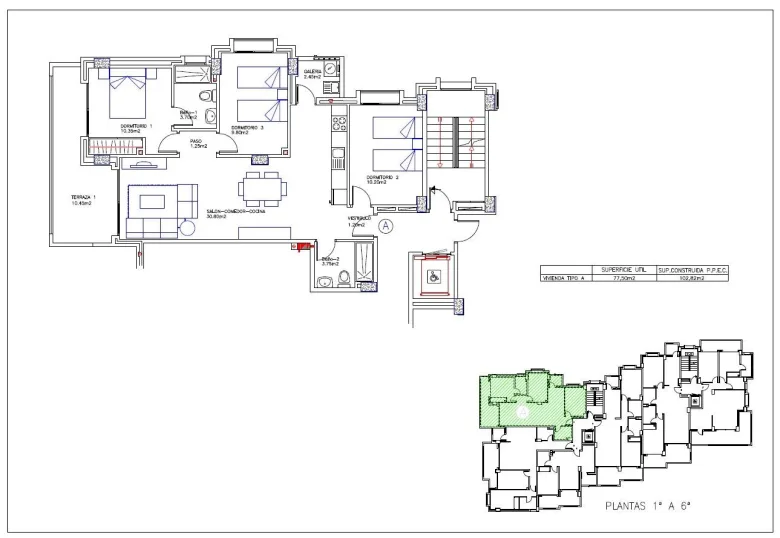 Planskisse — BEAUTIFUL SEA VIEW APARTMENTS IN LA MANGA