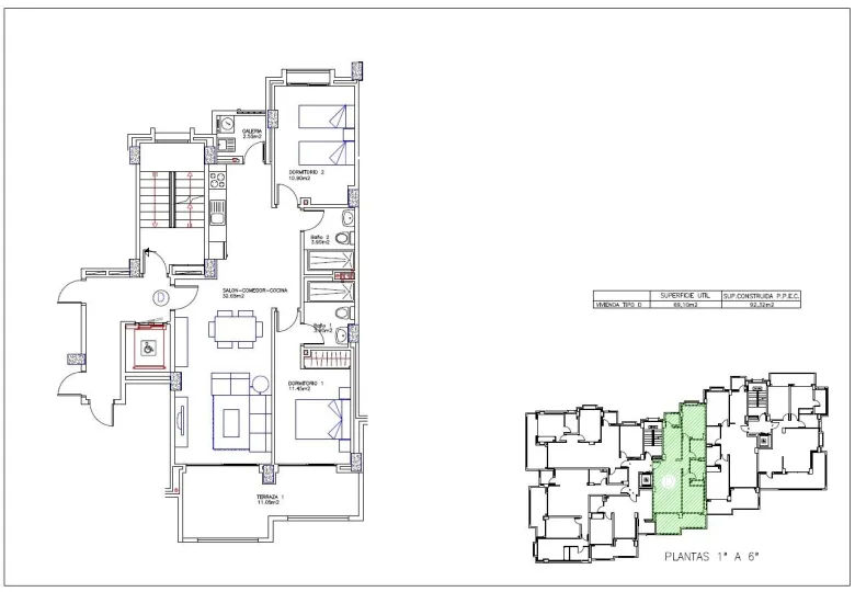 Planskisse — BEAUTIFUL SEAVIEW APARTMENTS IN LA MANGA