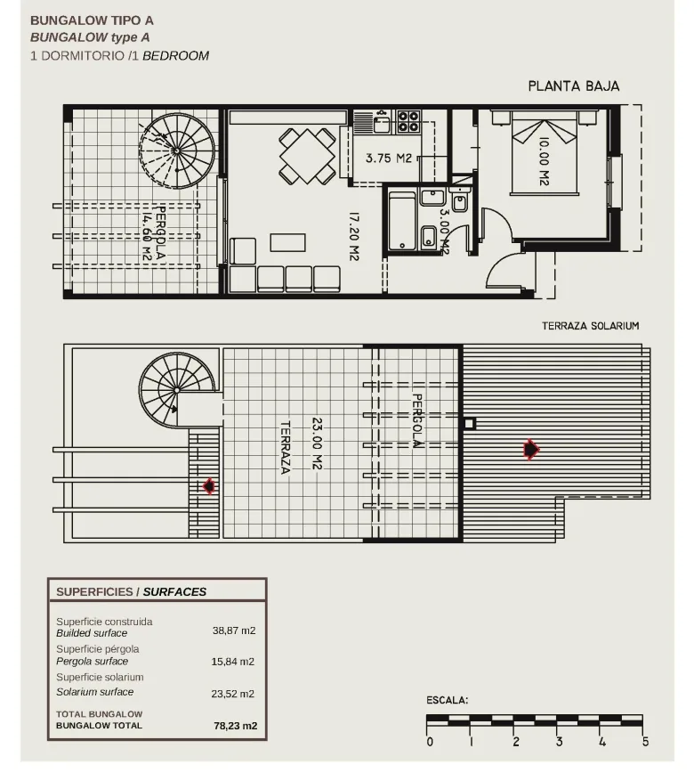 Planskisse — TOP FLOOR BUNGALOW APARTMENTS IN CALPE
