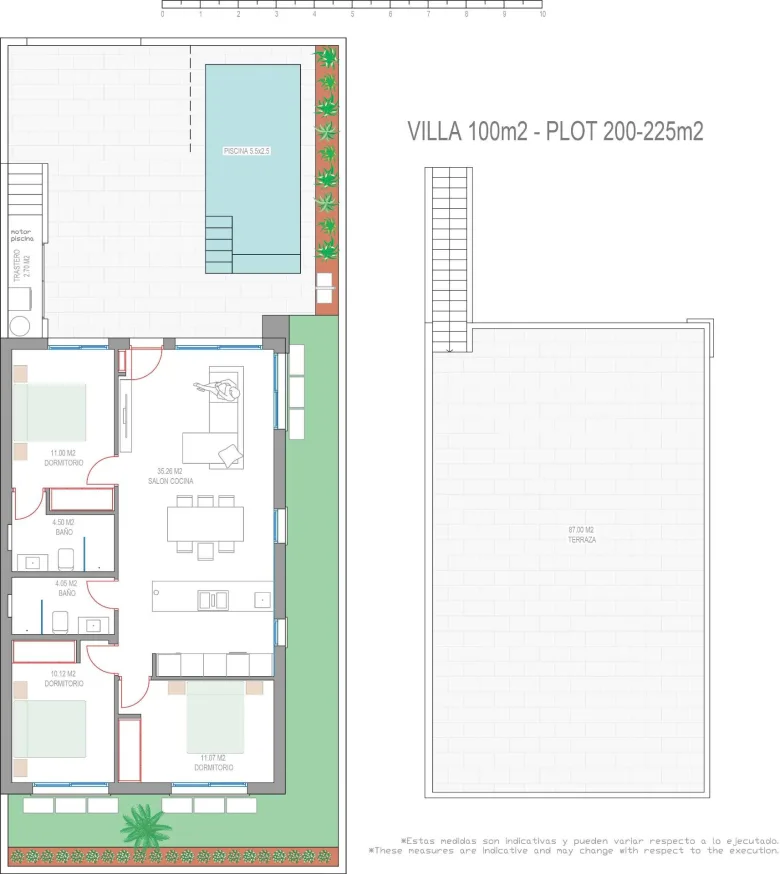 Planskisse — NEW BUILD SEMI-DETACHED VILLAS IN SAN JAVIER