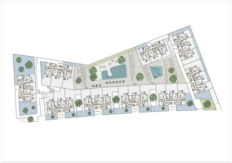 Planskisse — Nytt boligkompleks med havutsikt i Finestrat