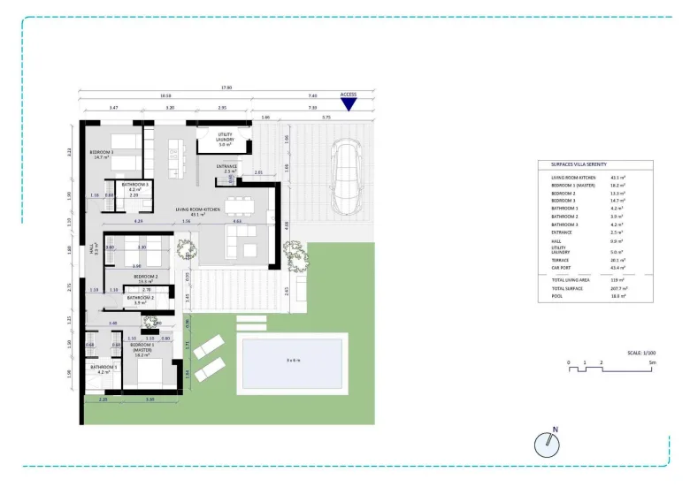 Planskisse — Nye moderne villaer i Altaona Golf Resort