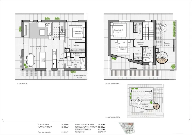 Planskisse — NEW BUILD SEMI-DETACHED VILLAS IN POLOP
