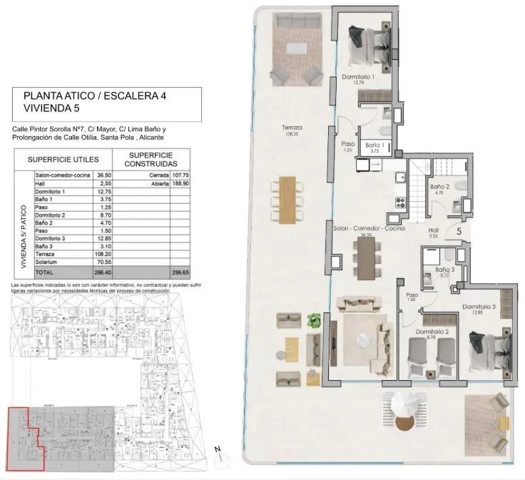 Planskisse — Nytt moderne boligkompleks i Santa Pola