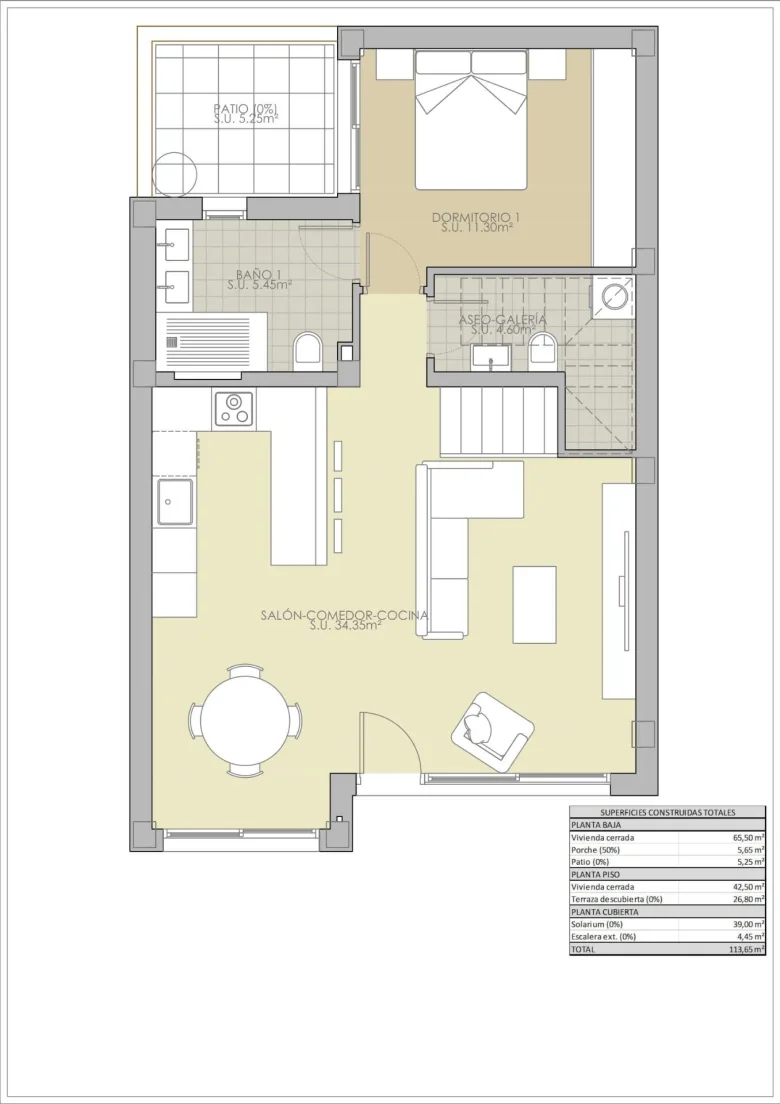 Planskisse — NEW BUILD TOWNHOUSES IN ROJALES