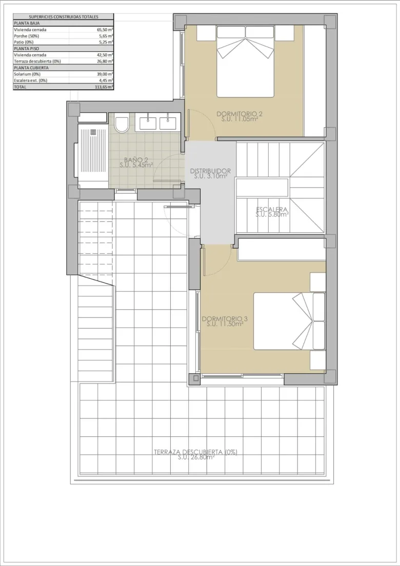 Planskisse — NEW BUILD TOWNHOUSES IN ROJALES
