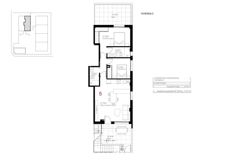 Planskisse — NEW BUILD BUNGALOWS IN PILAR DE LA HORADADA