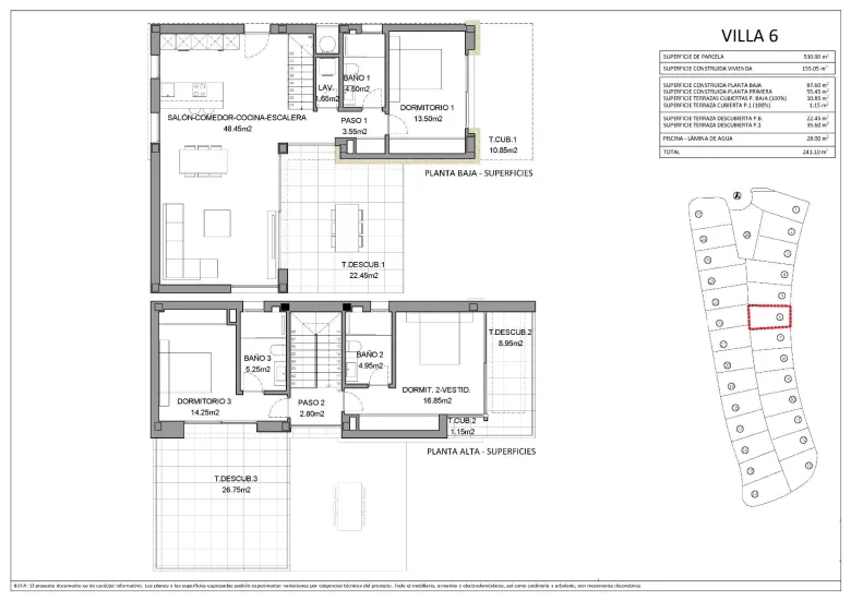 Planskisse — Luxurious New-Build Villas in Sierra Cortina, Finestrat