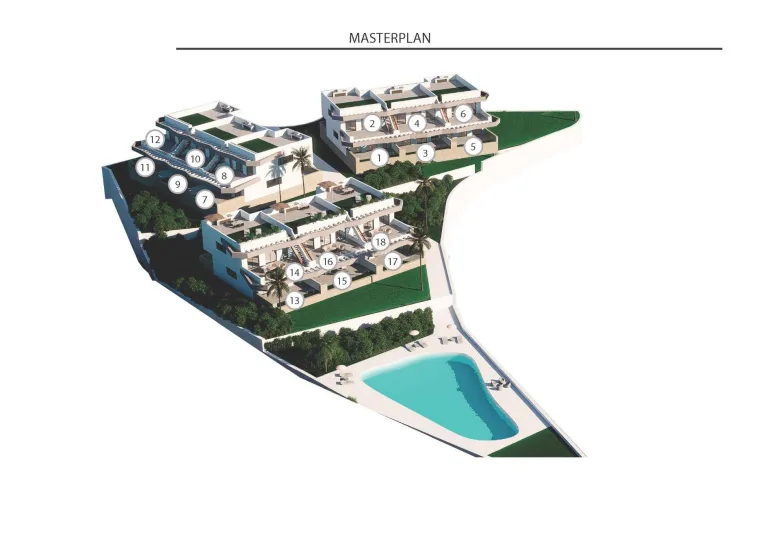 Planskisse — Nybygde boliger med panoramautsikt i Finestrat-Benidorm