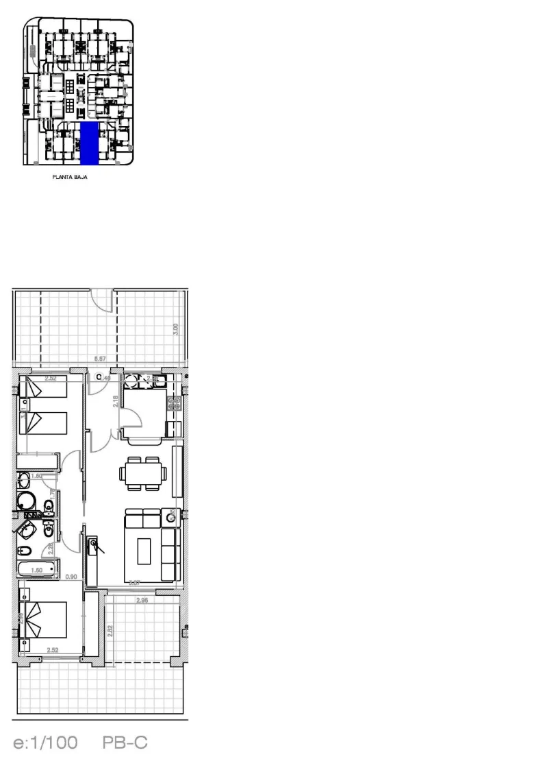 Planskisse — Renovert boligkompleks i Lomas de Cabo Roig - Renoverte leiligheter