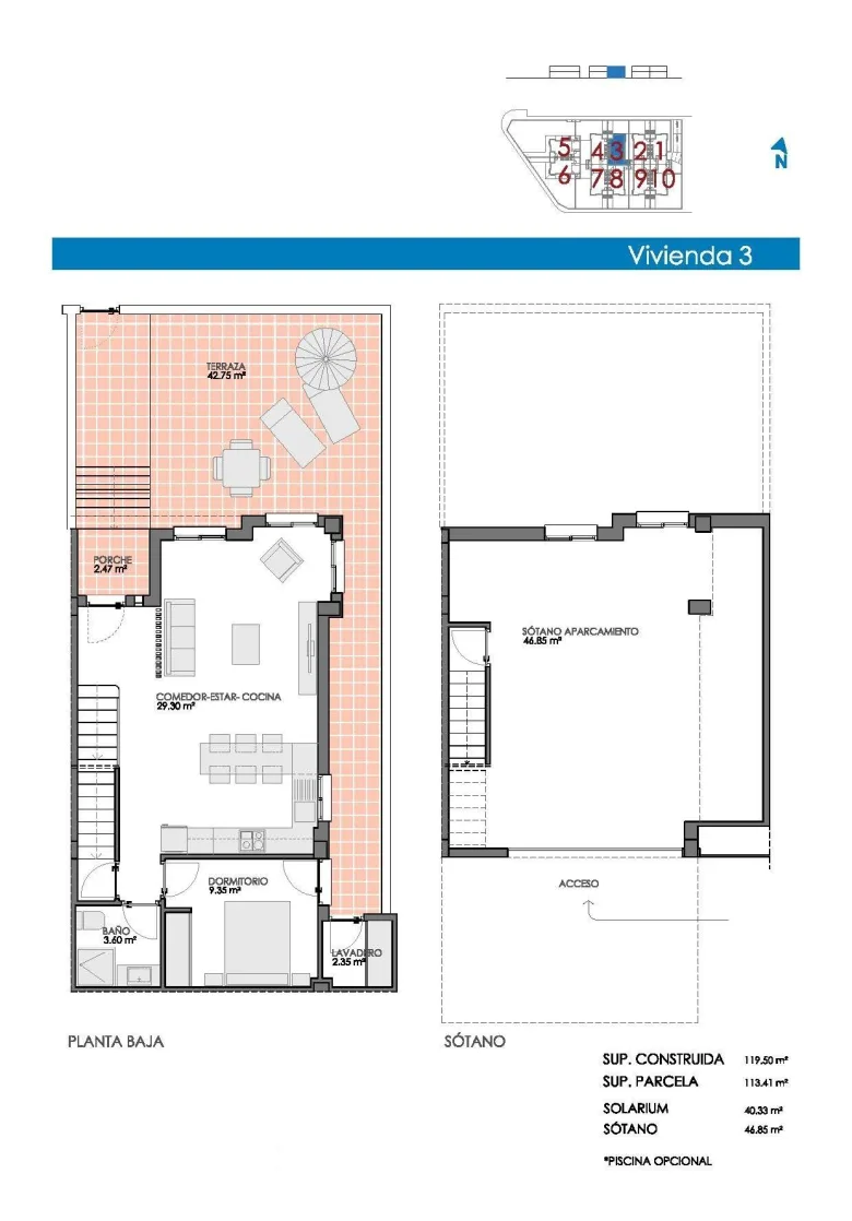 Planskisse — Exclusive Semi-detached Villas and Quads in Bigastro, Alicante