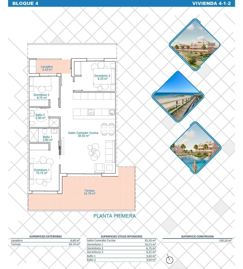 Planskisse — Eksklusivt nytt boligprosjekt i Pilar de la Horadada, Costa Blanca, Spania
