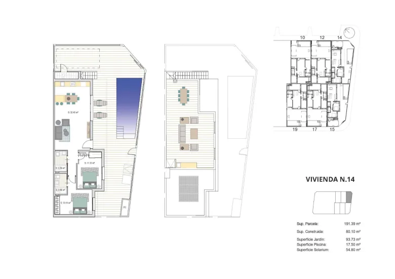 Planskisse — Semi-detached and Semi-detached Villas in Roldán, Murcia, Spain