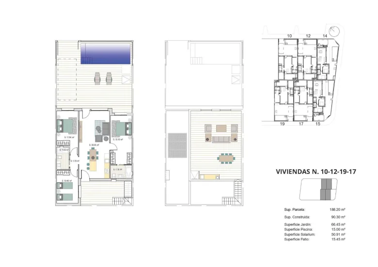 Planskisse — Semi-detached and Semi-detached Villas in Roldán, Murcia, Spain