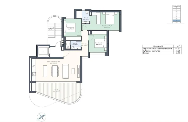 Planskisse — New Build Apartments with River Views in Guardamar del Segura