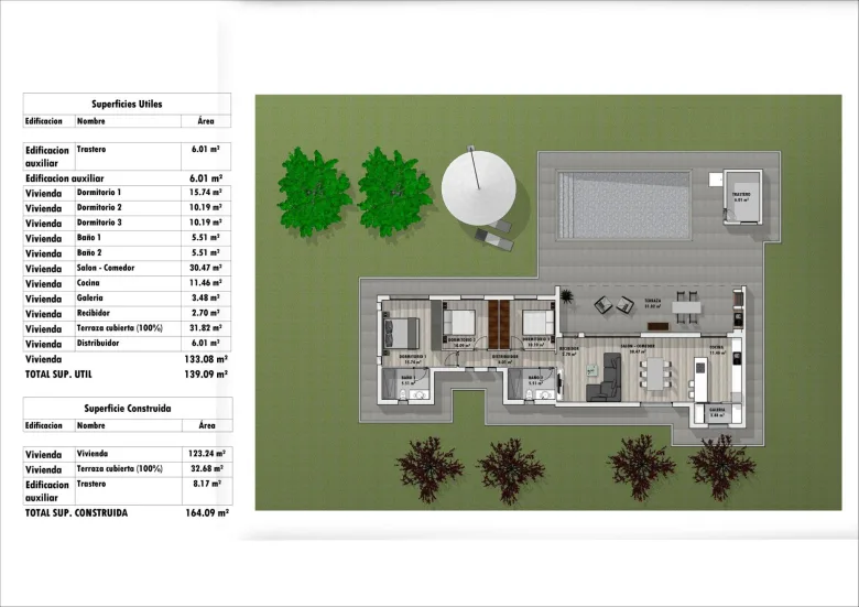 Planskisse — Newly built villas located in the municipality of Aspe.