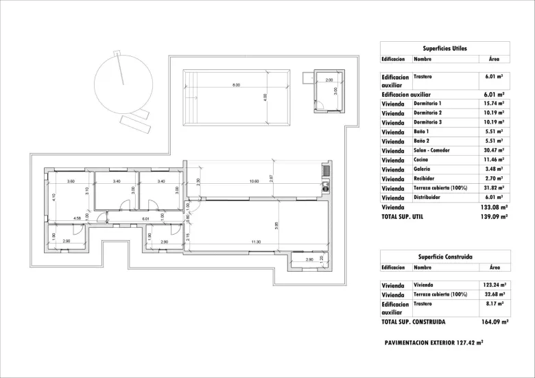 Planskisse — Newly built villas located in the municipality of Aspe.