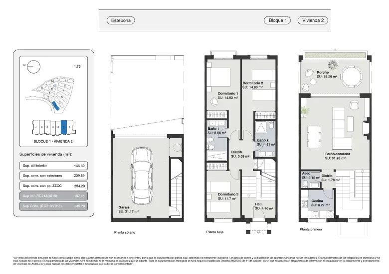 Planskisse — Modern Mediterranean Homes with Sea and Golf Views in Estepona, Costa del Sol