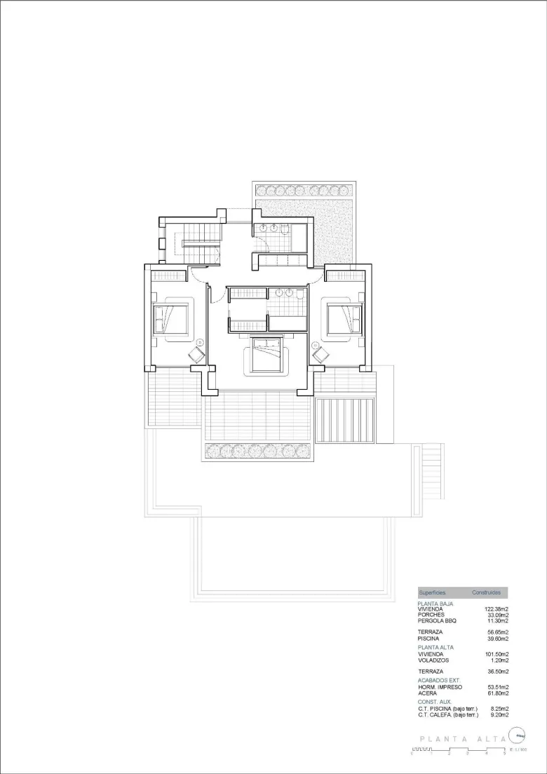 Planskisse — Sea view villa with Ibizan charm in La Fustera, Benissa