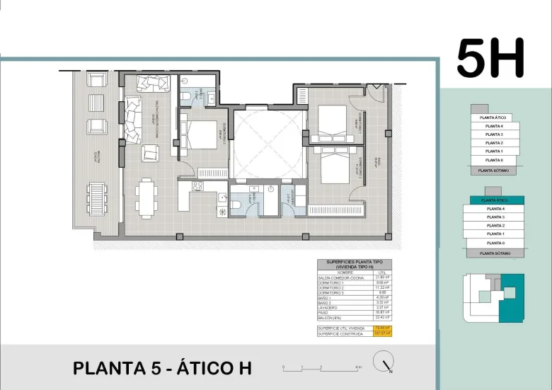 Planskisse — Stylish Residential Building 60 m away from El Acequion Beach at Torrevieja