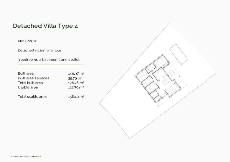 Planskisse — Nye villaer i Penáguila – Ro og natur i hjertet av Sierra de Aitana, Alicante
