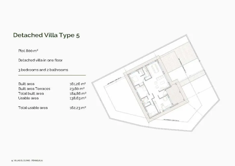Planskisse — Nye villaer i Penáguila – Ro og natur i hjertet av Sierra de Aitana, Alicante