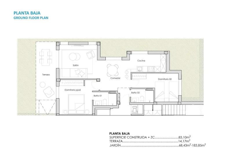 Planskisse — New Build Tourist Apartments in Santa Rosalía Lake and Life Resort Costa Cálida