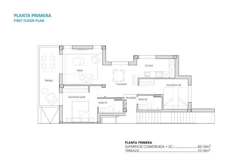 Planskisse — New Build Tourist Apartments in Santa Rosalía Lake and Life Resort Costa Cálida