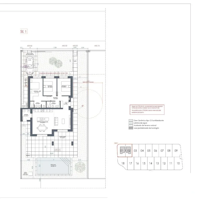 Planskisse — Moderne villaer i La Romana, Alicante