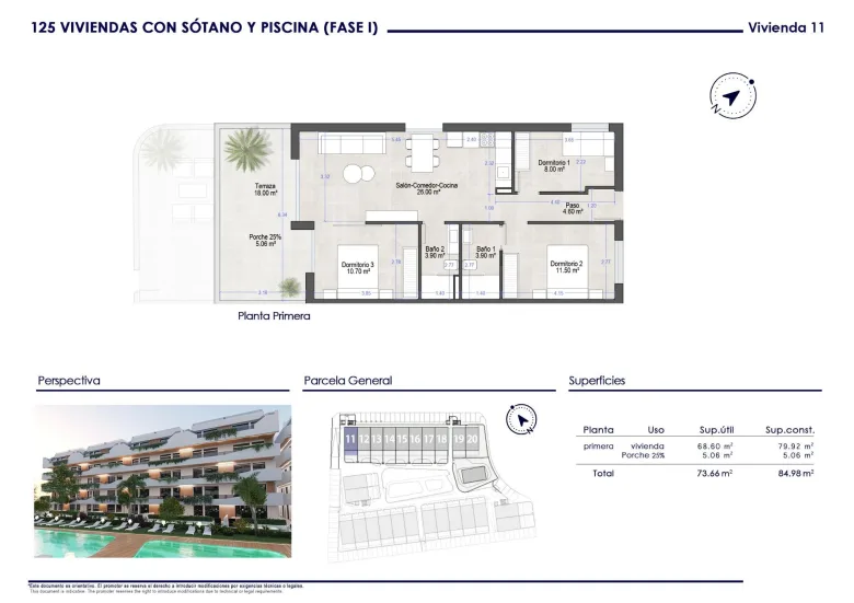 Planskisse — New Build Tourist Apartments in Santiago de la Ribera, San Javier – Just 750m from the Beach
