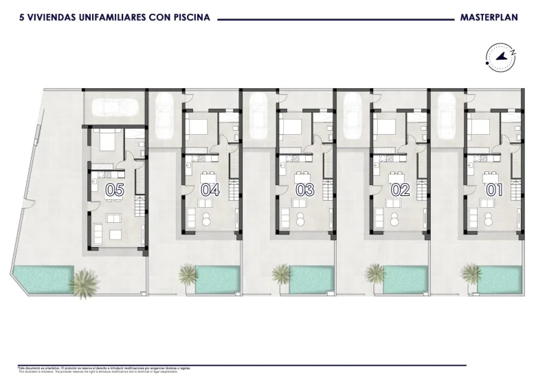 Planskisse — Nybyggede tomannsboliger med privat basseng i San Pedro del Pinatar