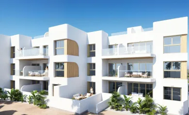 New Build Residential Complex in Los Alcázares on the Frontline of Serena Golf