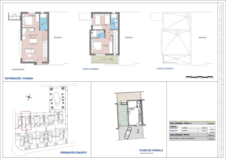 Planskisse — New Semi-Detached Villas by the Sea in La Marina - El Pinet Beach