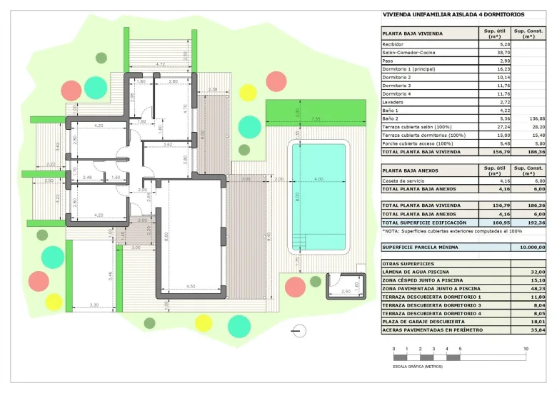 Planskisse — Nye villaer på store rustikke tomter i Pinoso, Alicante