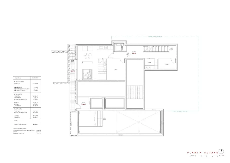 Planskisse — Moderne villa med panoramautsikt over havet i La Fustera, Benissa Costa