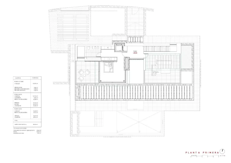 Planskisse — Moderne villa med panoramautsikt over havet i La Fustera, Benissa Costa