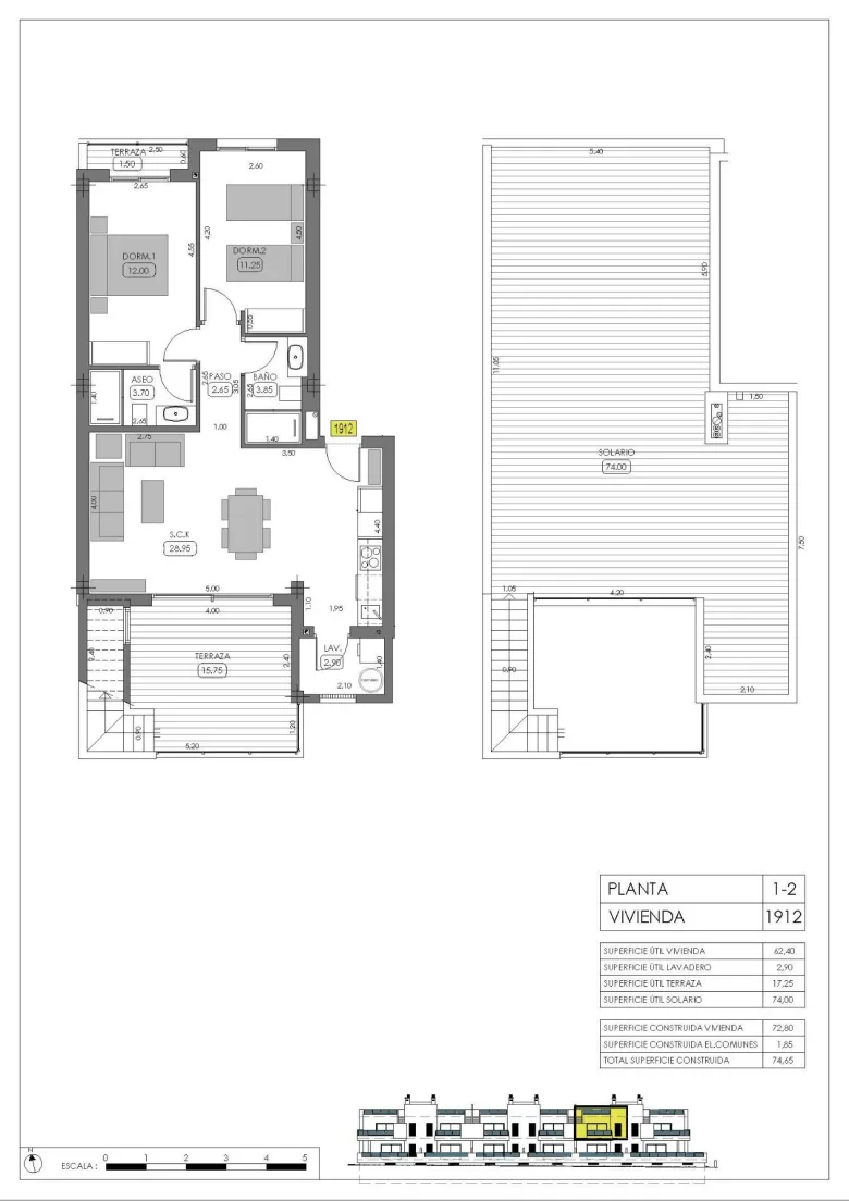Planskisse — Nye bungalower i La Finca Golf i Algorfa