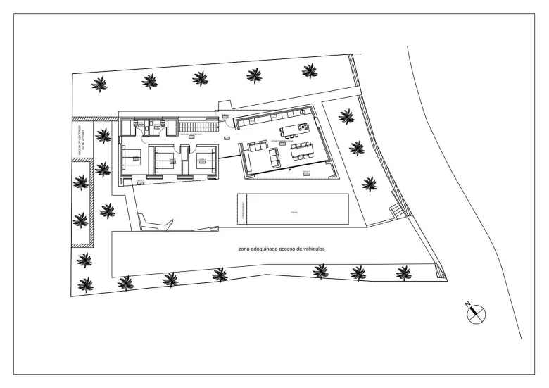 Planskisse — Ny moderne villa nær La Fustera-stranden på Benissa-kysten mellom Calpe og Moraira