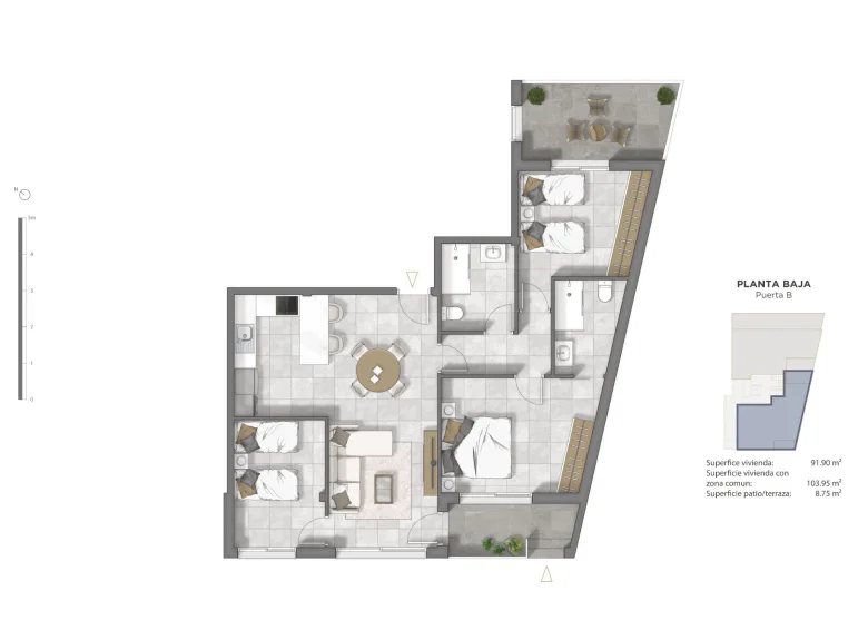 Planskisse — New Development Apartments in Central Guardamar del Segura, Costa Blanca