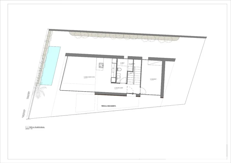 Planskisse — Eksklusive nye villaer kun 300 meter fra stranden i Torre de la Horadada