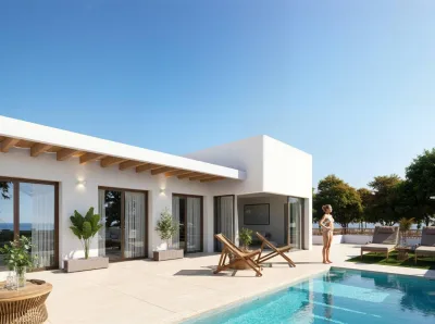 Nye rekkehus i elegant Ibiza-stil i Dolores – privat basseng og solarium i rolige omgivelser