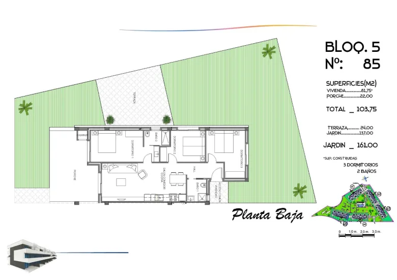 Planskisse — New Build Tourist Licensed Apartments with Lagoon Views in El Raso Guardamar del Segura