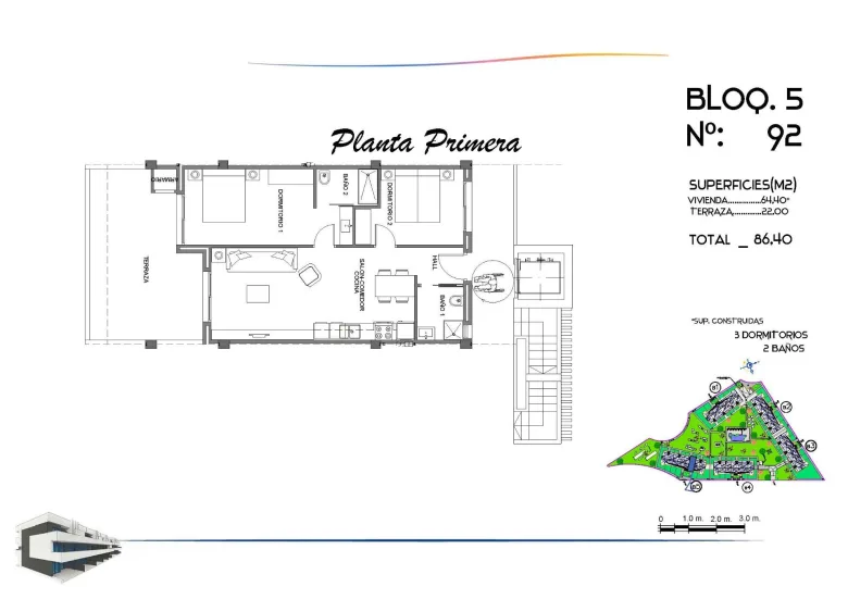 Planskisse — New Build Tourist Licensed Apartments with Lagoon Views in El Raso Guardamar del Segura