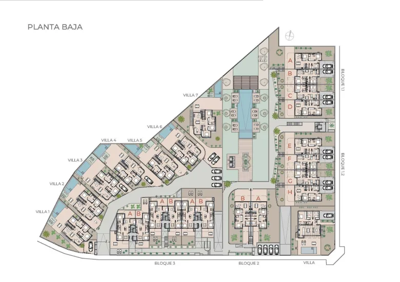 Planskisse — Nytt boligkompleks nær Serena Golf og Mar Menor i Los Alcazares