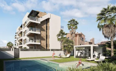 Siste sjanse | Ny moderne leilighet på bakkeplan med felles basseng i Aguas Nuevas, Torrevieja