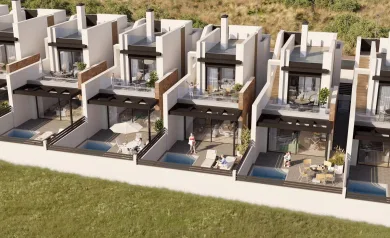 Moderne villa med privat basseng og takterrasse i Aguas Nuevas, Torrevieja